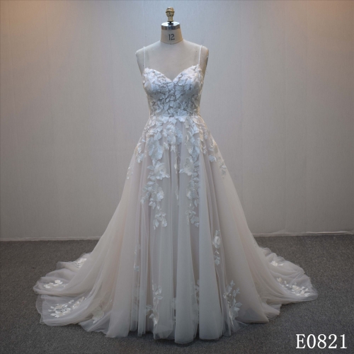 Latest Dress Spaghetti Straps Bridal Dress