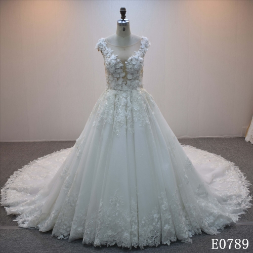 Latest Style Illusion A Line Bridal Dress