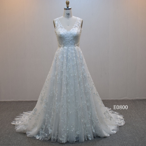 Stock Dress Sleeveless A Line Bridal Dress