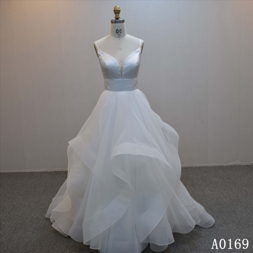 Guangzhou Bridal Dress cheap price bridal dress with ruffle skirt