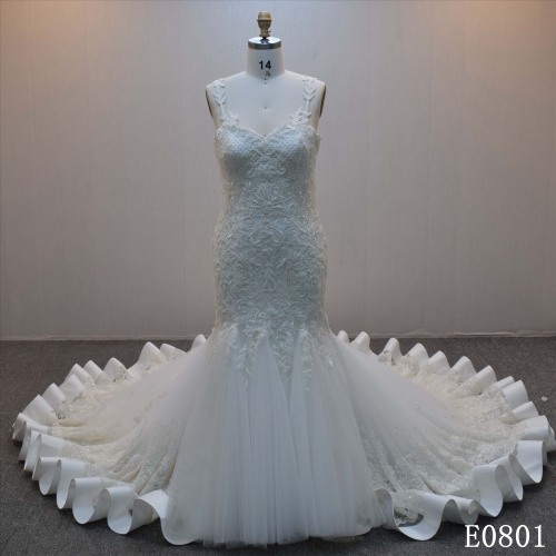 Guangzhou factory made luxurious mermaid bridal dress