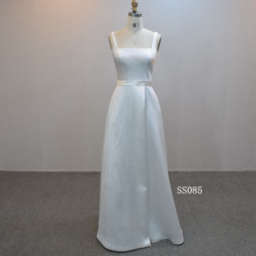 New design A-line bridal dress guangzhou factory made elegant Bow bridal dress