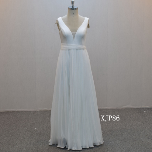 New design A-line bridal dress guangzhou factory made elegant Simple bridal dress