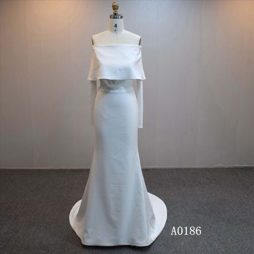 Special design Mermaid bridal dress guangzhou factory made elegant Simple bridal dress