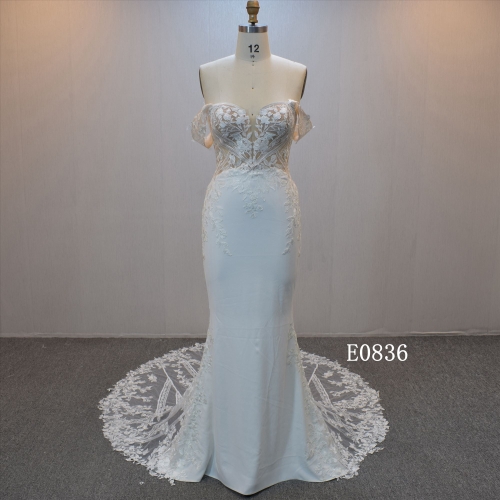 New design Mermaid bridal dress guangzhou factory made elegant Lace bridal dress