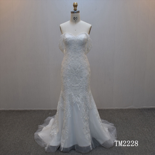 New design Mermaid bridal dress guangzhou factory made elegant Lace bridal dress