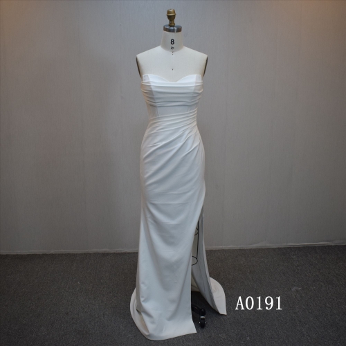 Lastest design Mermaid bridal dress guangzhou factory made elegant Slit bridal dress