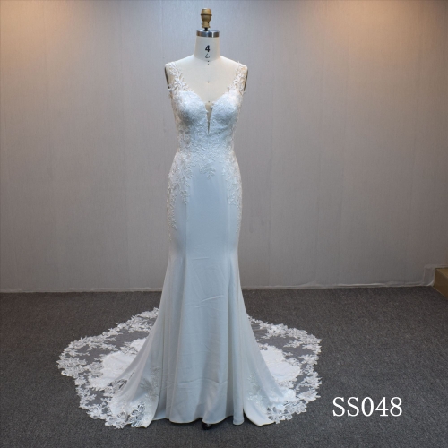 Lastest design Mermaid bridal dress guangzhou factory made elegant Lace bridal dress