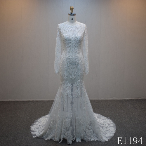 Lastest design Mermaid bridal dress guangzhou factory made Lace  bridal dress