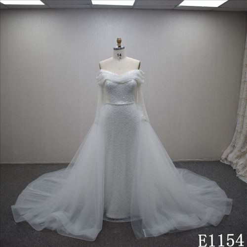 2023 Summer Exquisite  Trumpet sweetheart neck bridal dress  high quality sparkle beads wedding dress