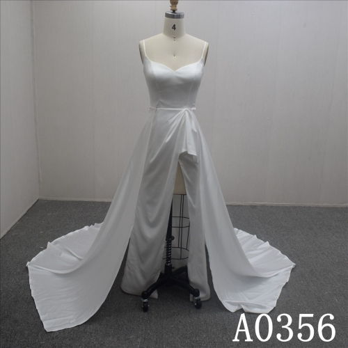 Special Two Piece Set Satin Hand Made wedding Dress