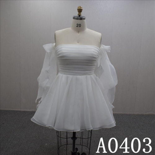Short Bridal Dress with Lace up back from Chinese factory