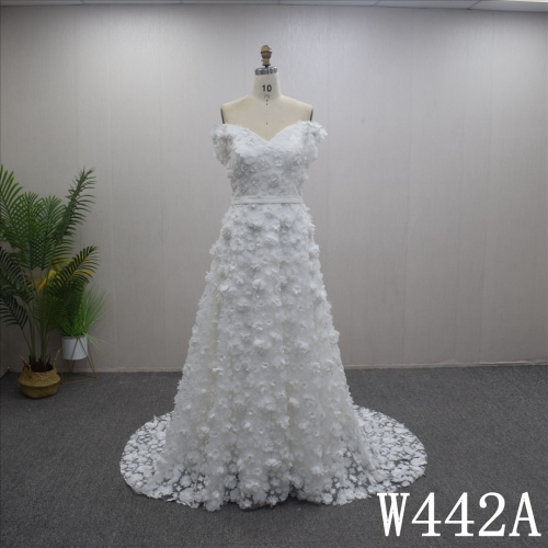 Special Design Sweetheart A-line Lace Hand Made Wedding Dress