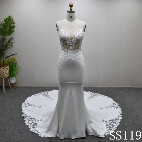 2025 New Design Lace Applique Sheath Mermaid Elegant High Quality Wedding dress