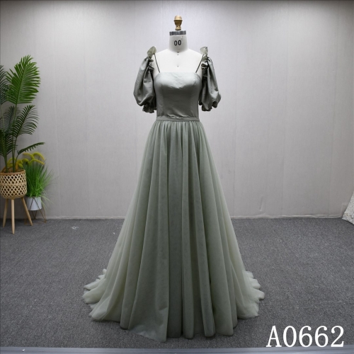 2025 Latest Design Gray Green Detachable Train Sheath Mermaid Wedding Dress