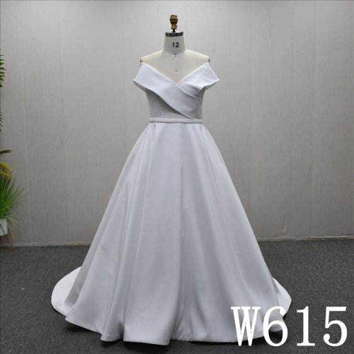Elegant Off -Shoulder Plain Detachable Belt Gentle Ball Gown Fashion Bridal Dress