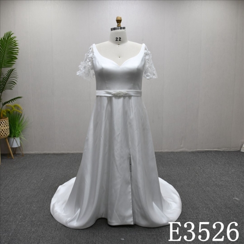 2025 Luxury Lace Applique Detachable Sleeves A-line High Quality Wedding Dress