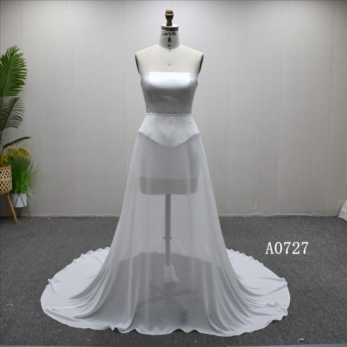 New Design Popular Fashion 3 Piece Chiffon Skirt Hot Selling Wedding Dress
