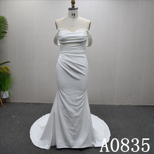 2025 Ivory Pleated High Waist Hot Sale Mermaid Soft High Quality Wedding Dress