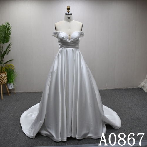Sweetheart neckline simple design ivory evening dress wedding dress hot sale exquisite