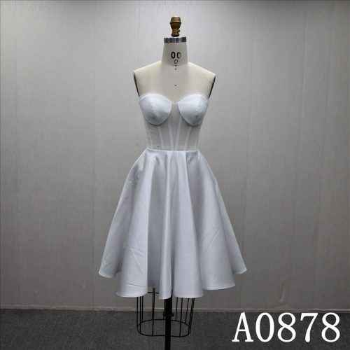 Short dress sweetheart neckline simple design evening dress wedding dress exquisite