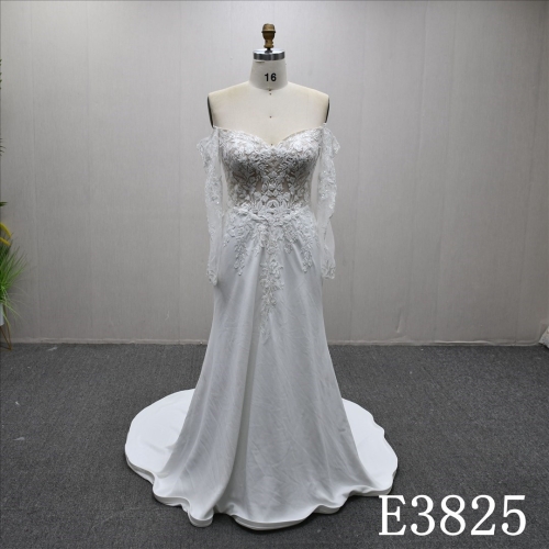 Hot selling mermaid skirt unique design evening dress with lace and back zipper button