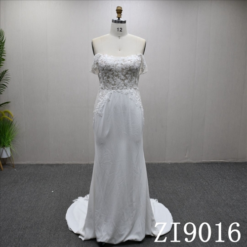 Fashionable Off-Sleeves Mermaid High-Quality Trendy Wedding Dresses and Evening Gowns