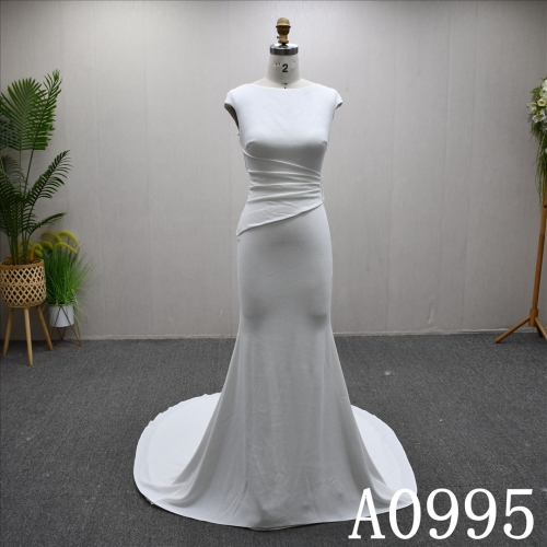 Bestselling Mermaid dress with simple pleated design and back zipper evening gown