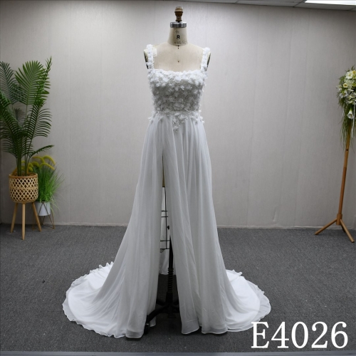 Hot-selling A-line dress Lace and Beading and Sequins design Sweep train wedding dress