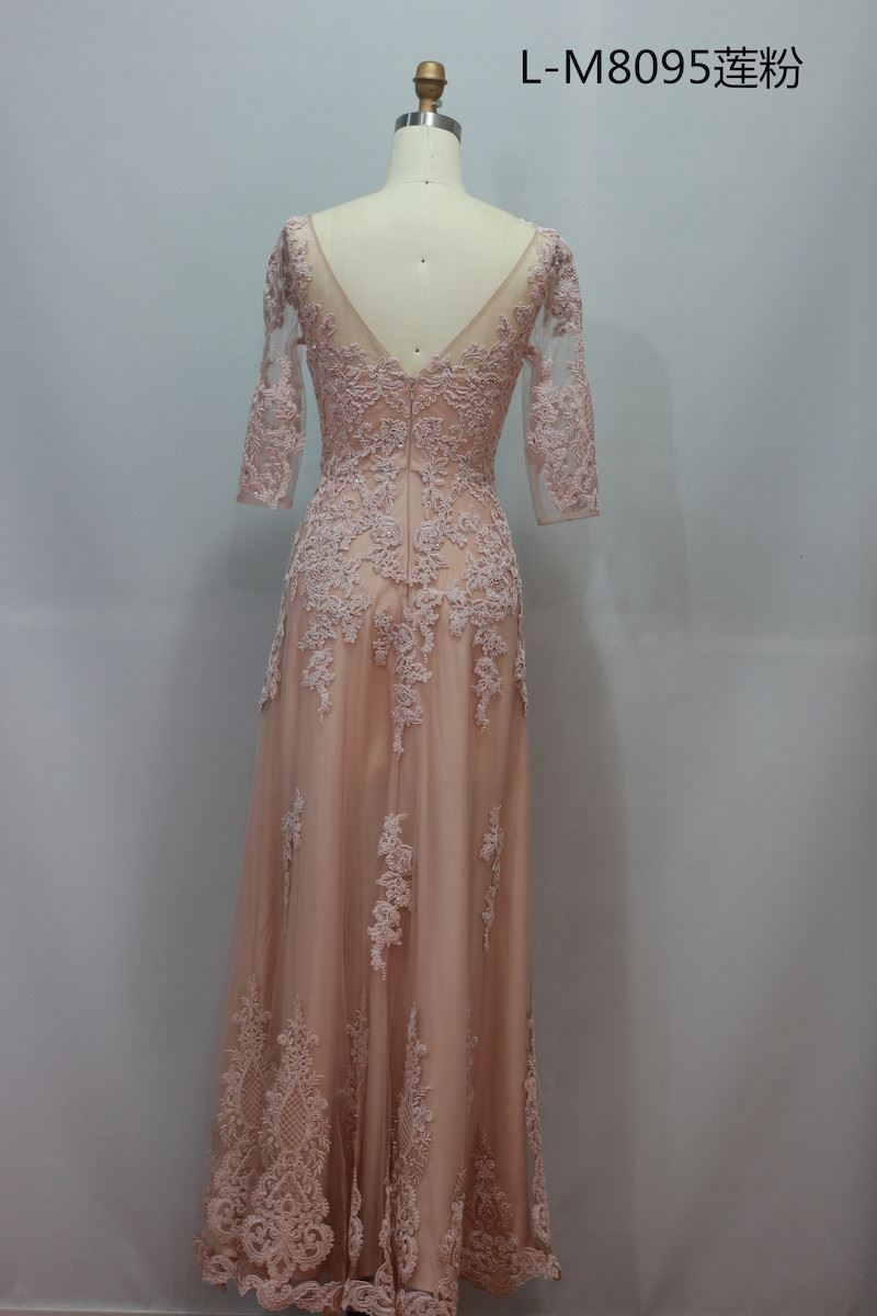 3/4 sleeves new design bridal mother gown
